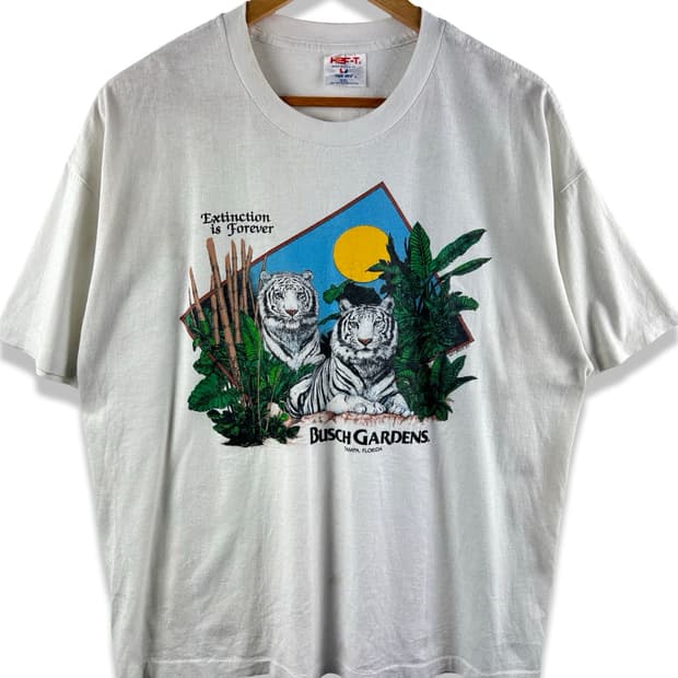 90S 미국생산 백호 프린팅 싱글스티치 티셔츠2463