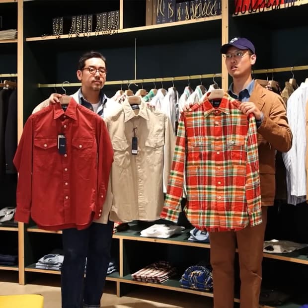 (새제품/L)드레익스 마드라스 워크셔츠 drakes