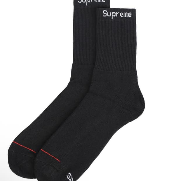 supreme 슈프림 헤인즈 크루 면 양말 1개 단품
