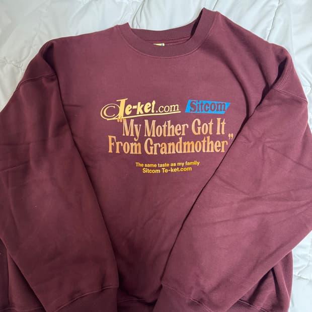 테켓 버건디 맨투맨 L