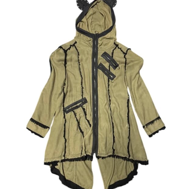 ALGONQUINS Zipper Detail Long Hoodie Zip