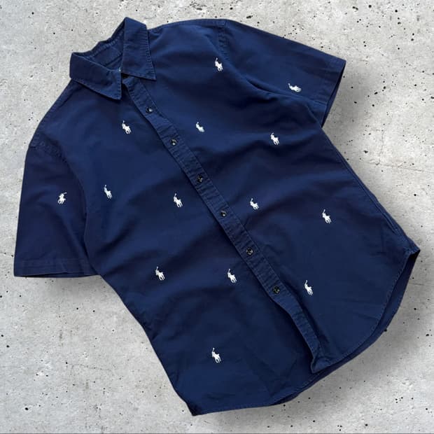 [M] 폴로 랄프로렌 네이비 반팔 셔츠 포니 자수 C667