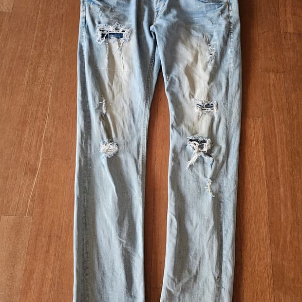 버커루 데미지 청바지 34