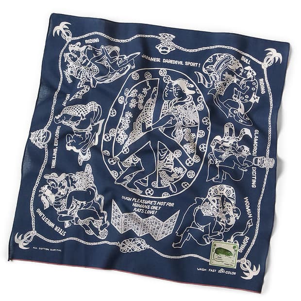 캐피탈 패스트컬러 셀비지 반다나 요바이 네이비