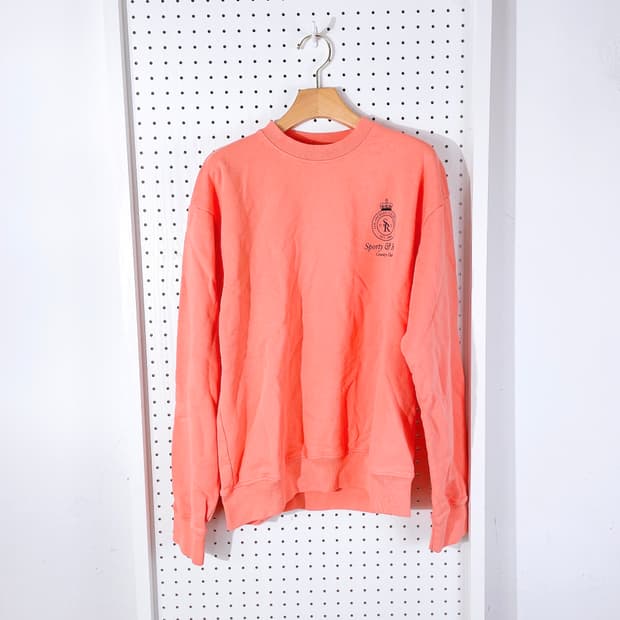 (정품/새상품) 스포티앤리치 남녀공용 오렌지 로고 프린트 맨투맨