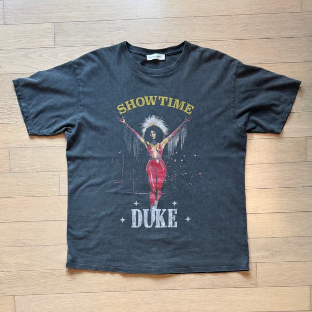 DUKE x dexter 워시드 그레이 반팔티셔츠