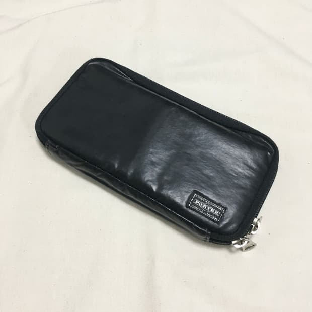 [미사용] 요시다 포터 포터걸 봉봉 도트 블랙 장지갑
