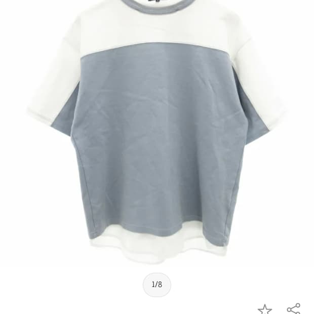 남자 BEAMS HEART 투톤 티셔츠 L