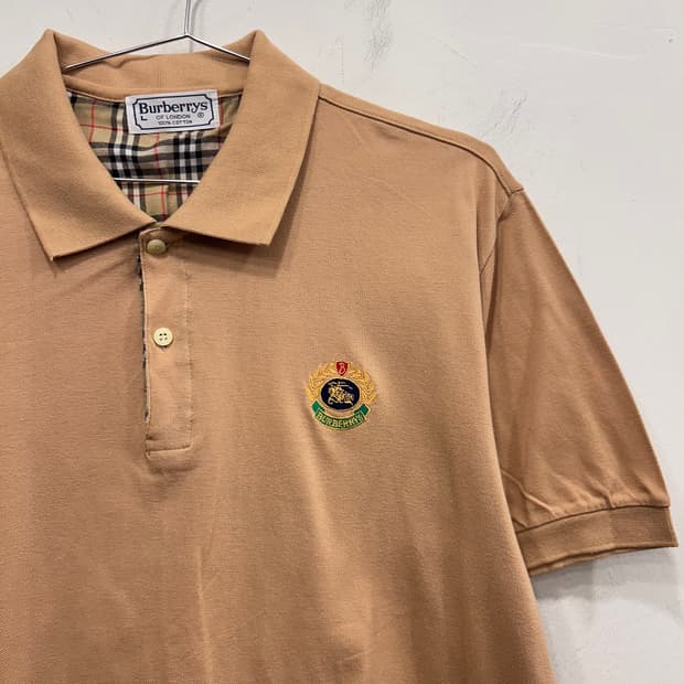 버버리 빈티지 자수로고 반팔 카라티