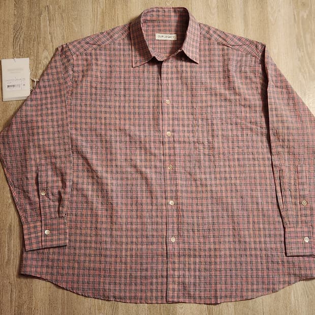 아워레가시 보로우드 bd 핑크 킴블 체크 셔츠 46