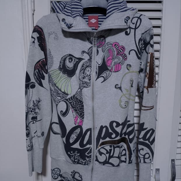 S 오일릴리 그래픽 후드집업