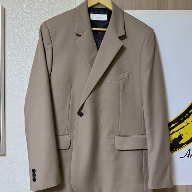 토니웩 하프 더블 블레이저 머스크 베이지 M 사이즈