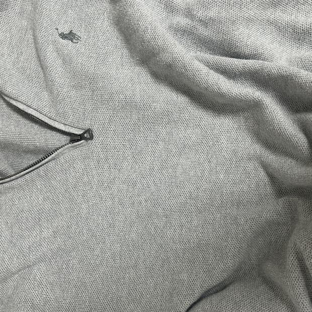 폴로 반집업 니트 그레이