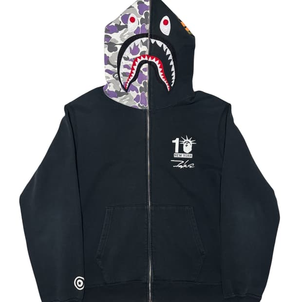 [정품] 베이프 뉴욕 10주년 한정판 FUTURA 샤크 후드집업 XL