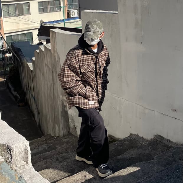 그레일즈 패디드 체크 셔츠