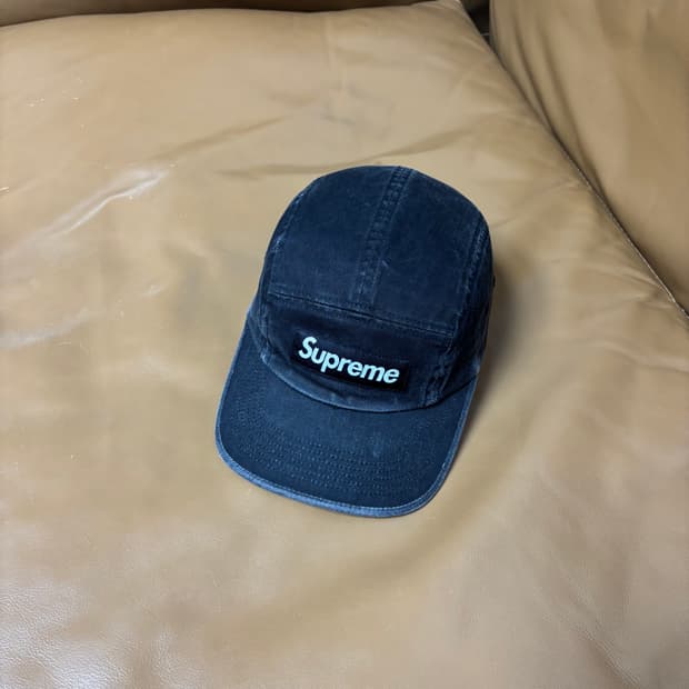 Supreme 슈프림 워시드 블랙 캠프캡 모자 (Washed Black)