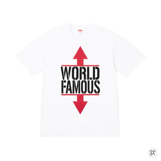 슈프림 월드 페이머스 티셔츠 반팔 화이트 xl