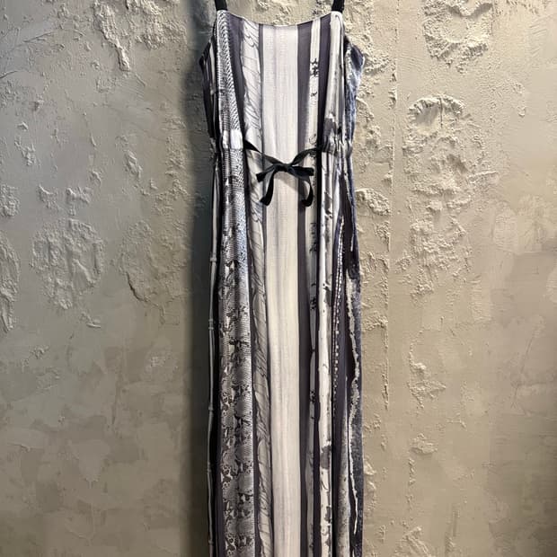 40 메종 마르지엘라 MM6 패턴 스트랩 원피스 그레이