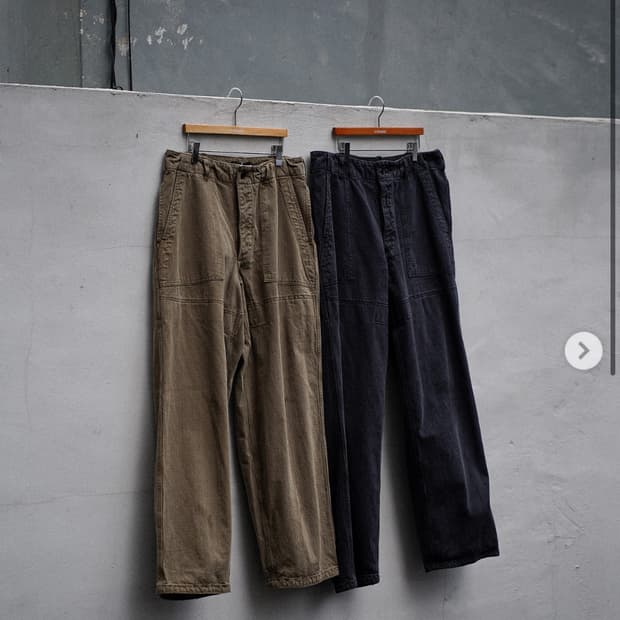 [44] 오베르쥬 어드레서 별주 베이커 팬츠 빈티지 카키