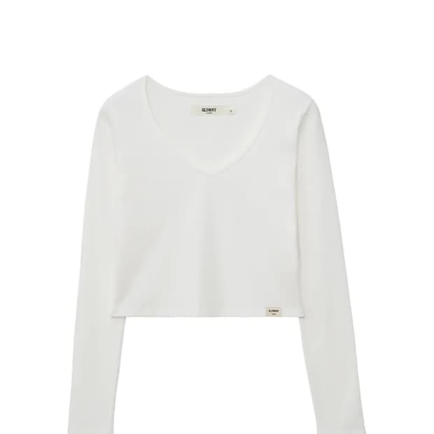 글로니 클래식 브이넥 티셔츠 화이트