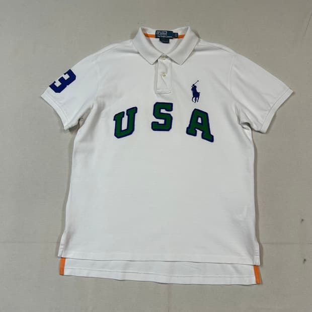 L) 폴로 랄프로렌 USA 패치 빅포니 반팔 카라티