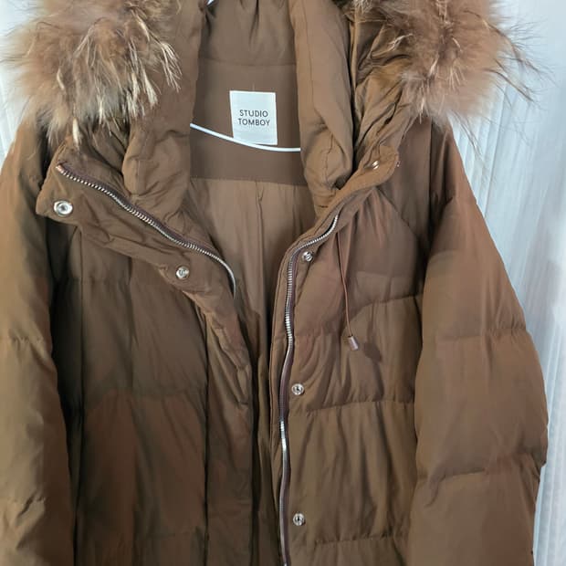 톰보이 오버핏 오리털 롱패딩