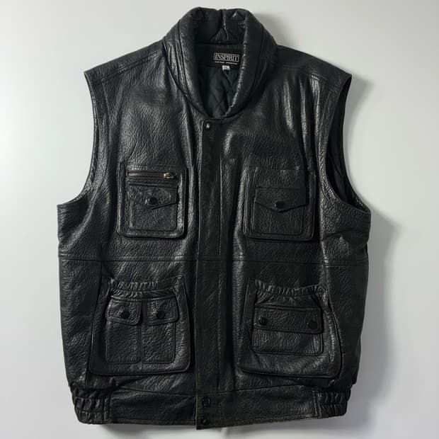 Vintage  인스피릿 램스킨 블랙 베스트 