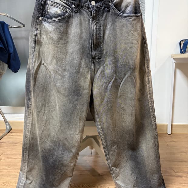 Ancellm wide denim pants black 1size 팝니다