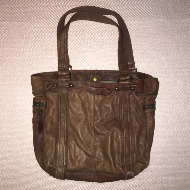 빈티지 갸루 모리 브라운 레더 숄더백