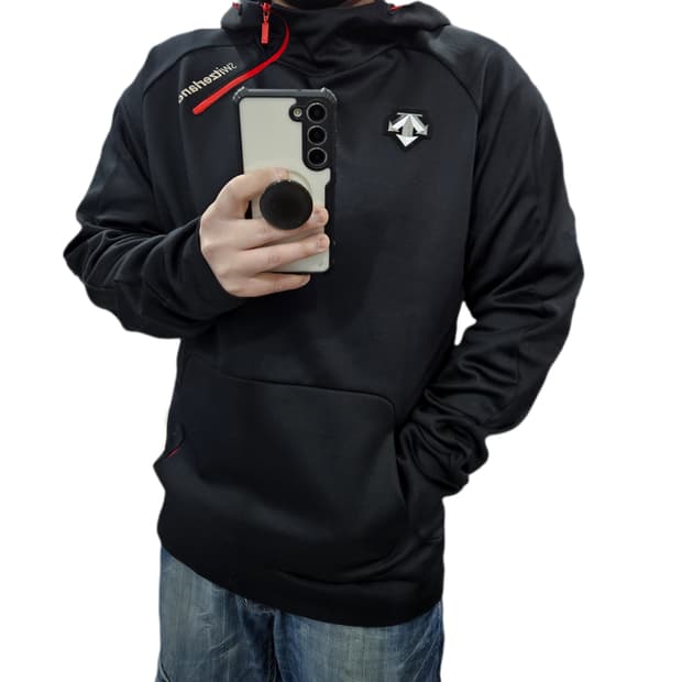 100 데상트 스위스 반집업 기모 후드티