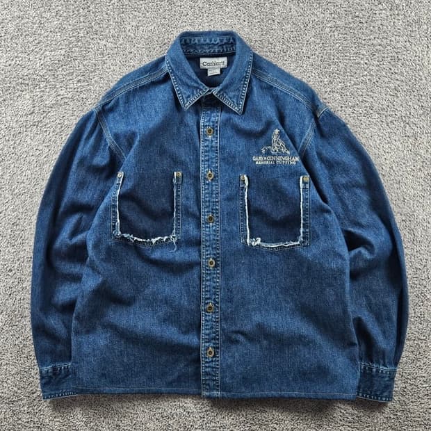 칼하트 크롭 커스텀 데님 워크 셔츠 ( M ) / 11416