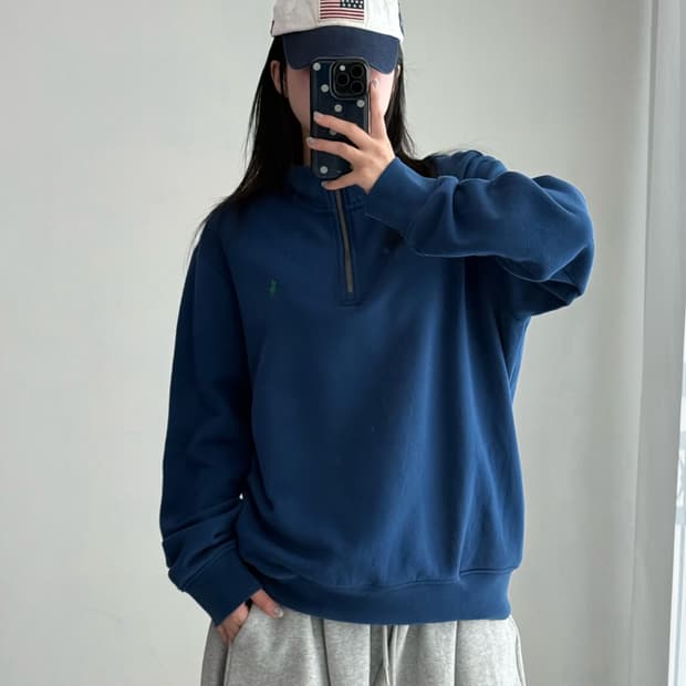 폴로 블루 반집업