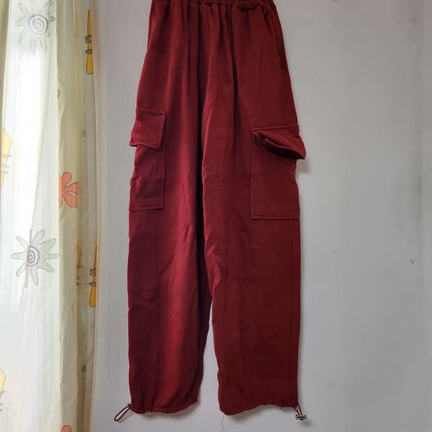 와인색 카고 조거팬츠 XS~S