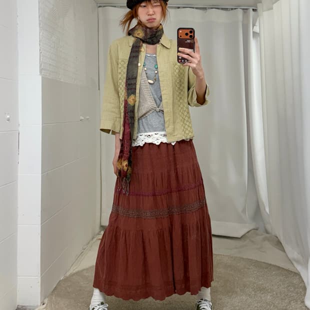 빈티지 자두 하구미 히피 코디 세트