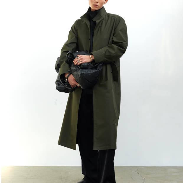 알렌느 HIGH NECK MILITARY COAT OLIVE 