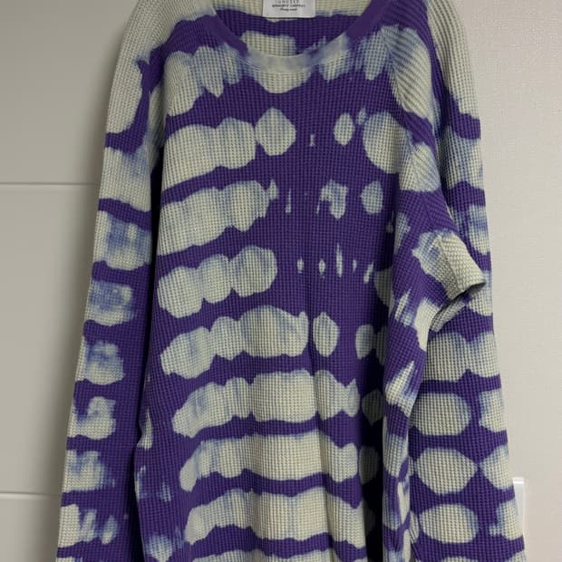 4) unused 언유즈드 타이다이 써멀 와플 롱슬리브