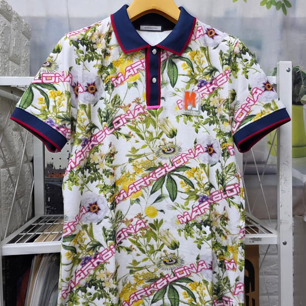 마크앤로나 남성 골프반팔티 100 플로럴 반팔 폴로셔츠 MM80