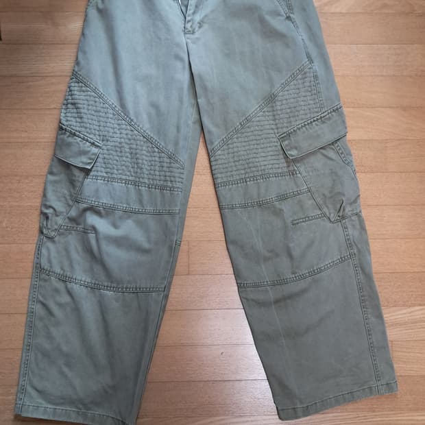 노운x우연 바이커카고팬츠 카키