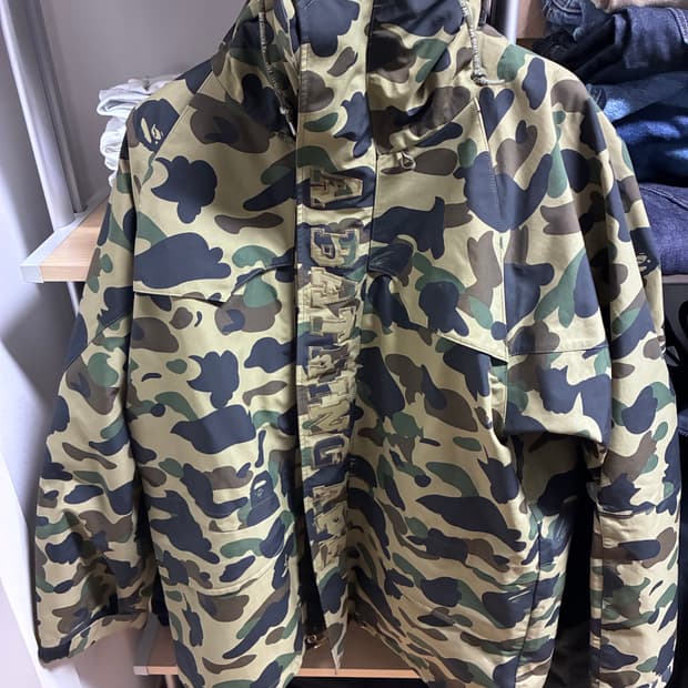 베이프 스노우보드 자켓 녹계 m