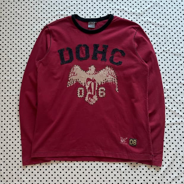 DOHC 00's 프린팅 패치 스터드 디테일 롱 슬리브 y2k 펑크