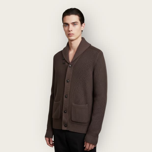 S/ RRL 더블알엘 메리노울 숄카라 가디건