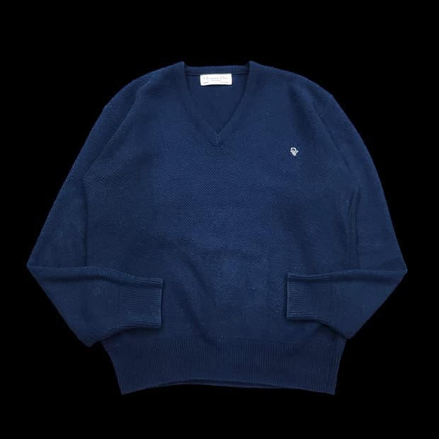 DIOR 크리스찬 디올 90s 빈티지 네이비 아크릴 니