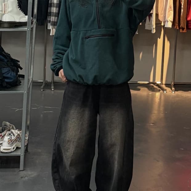 나이키 클럽 하프집 딥그린 플리스 A3325