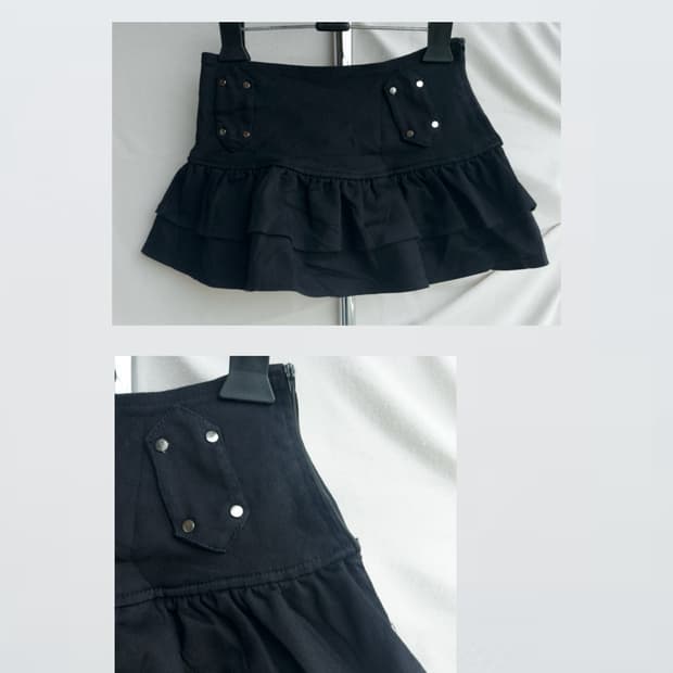 Black Ruffle Mini Skirt 러플 미니 스커트