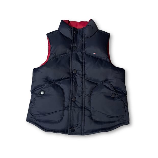 타미힐피거 키즈 미니로고 네이비 패딩 조끼 3T