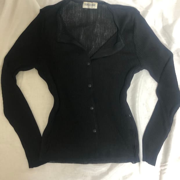 블랙 기본 가디건 