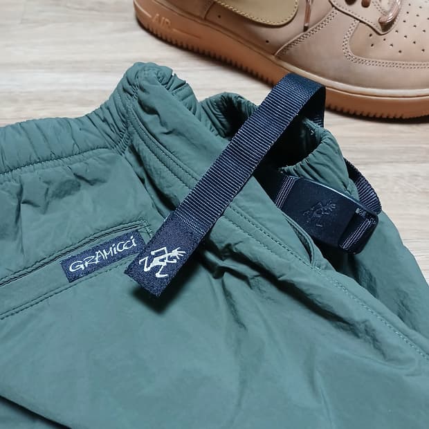 그라미치 카키 올리브 기모 플리스 기모 바지 팬츠 나일론