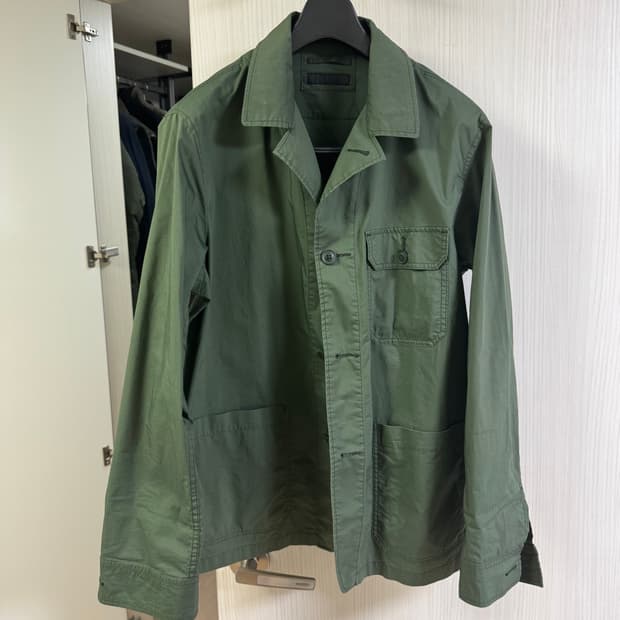 유니클로 드라이 스트레치 밀리터리 자켓 올리브 Xl