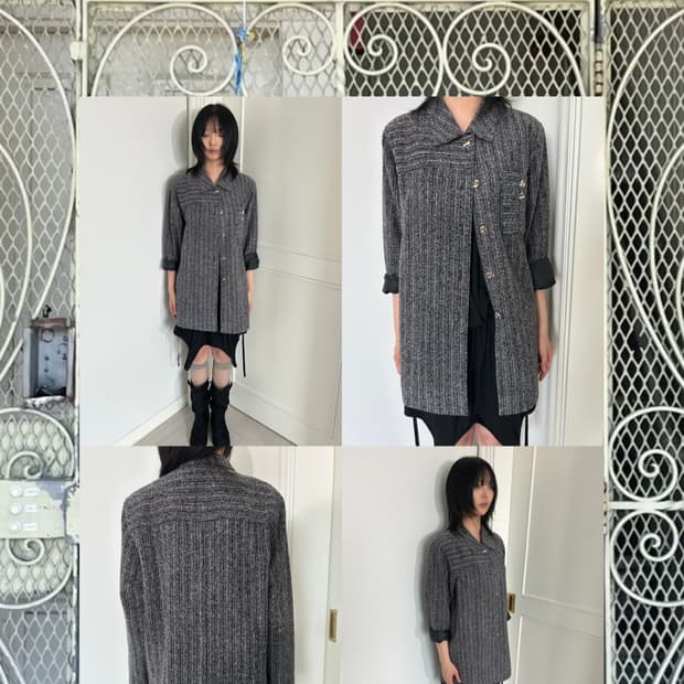 Calm Grey Stripe Shirt / 빈티지 셔츠