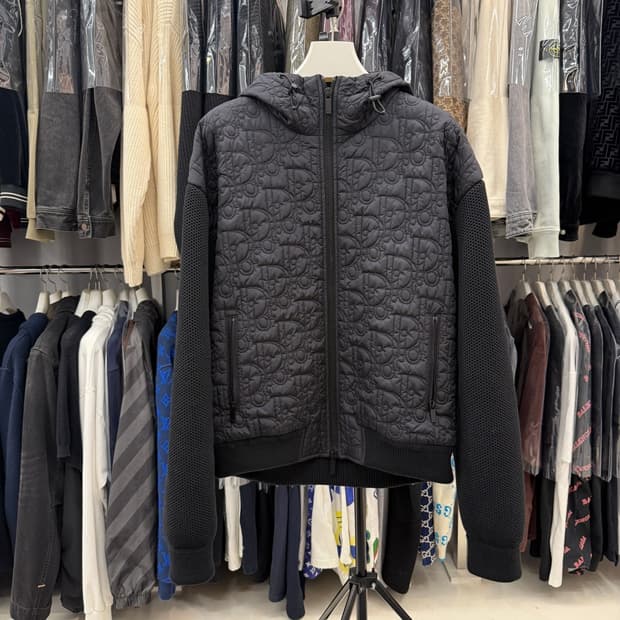 [리오브전포점] 디올 오블리크 후드 니트패딩 블루종 자켓